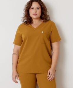 GABRIELLE RE-GARDE™ - BRONZE - One Pocket Scrub Top - SILVADUR™ - Final Sale