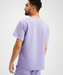 Alternative view of ZACK RE-GARDE™ - LAVENDER - Three Pockets Men's Scrub Top - Final Sale
