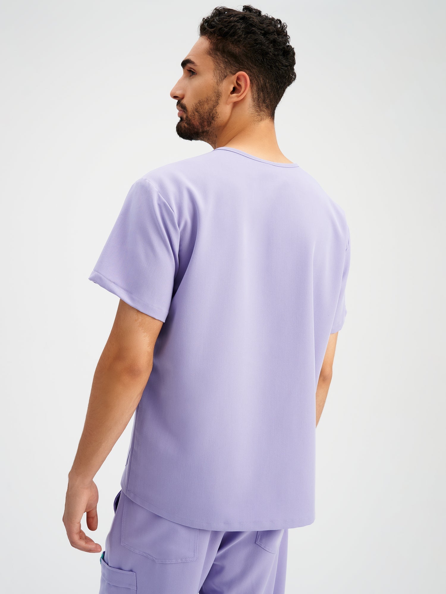 ZACK RE-GARDE™ - LAVENDER - Three Pockets Men's Scrub Top - Final Sale - Image 2