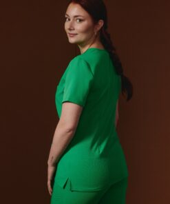 Alternative view of GABRIELLE RE-GARDE™ - G-M x PONY GREEN - One Pocket Scrub Top - SILVADUR™