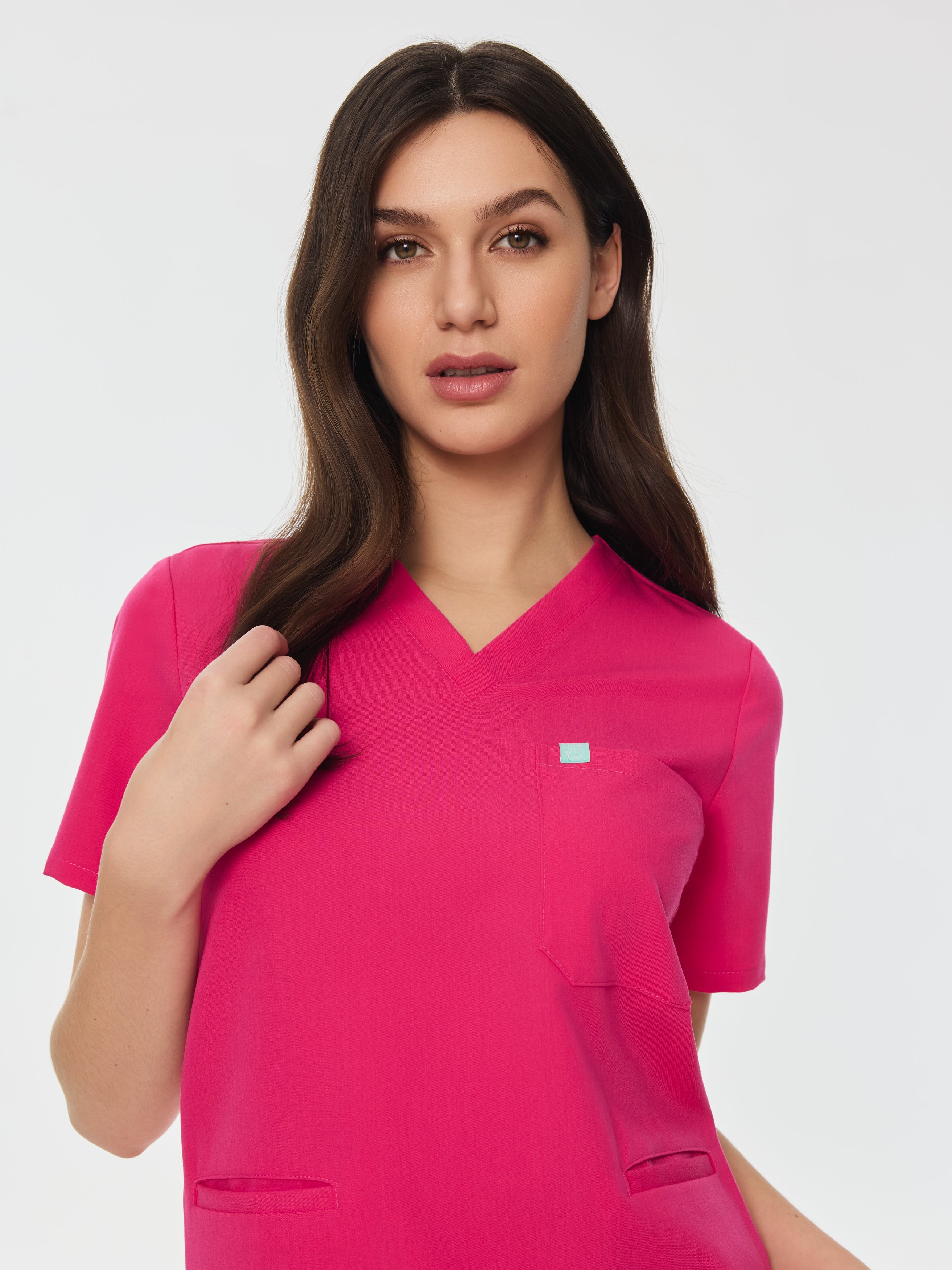 LIV RE-GARDE™ - PINK CRUSH - Three Pockets Scrub Top - SILVADUR™ - Image 3