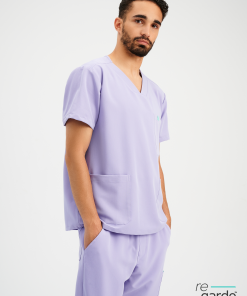 ZACK RE-GARDE™ - LAVENDER - Three Pockets Men's Scrub Top - Final Sale