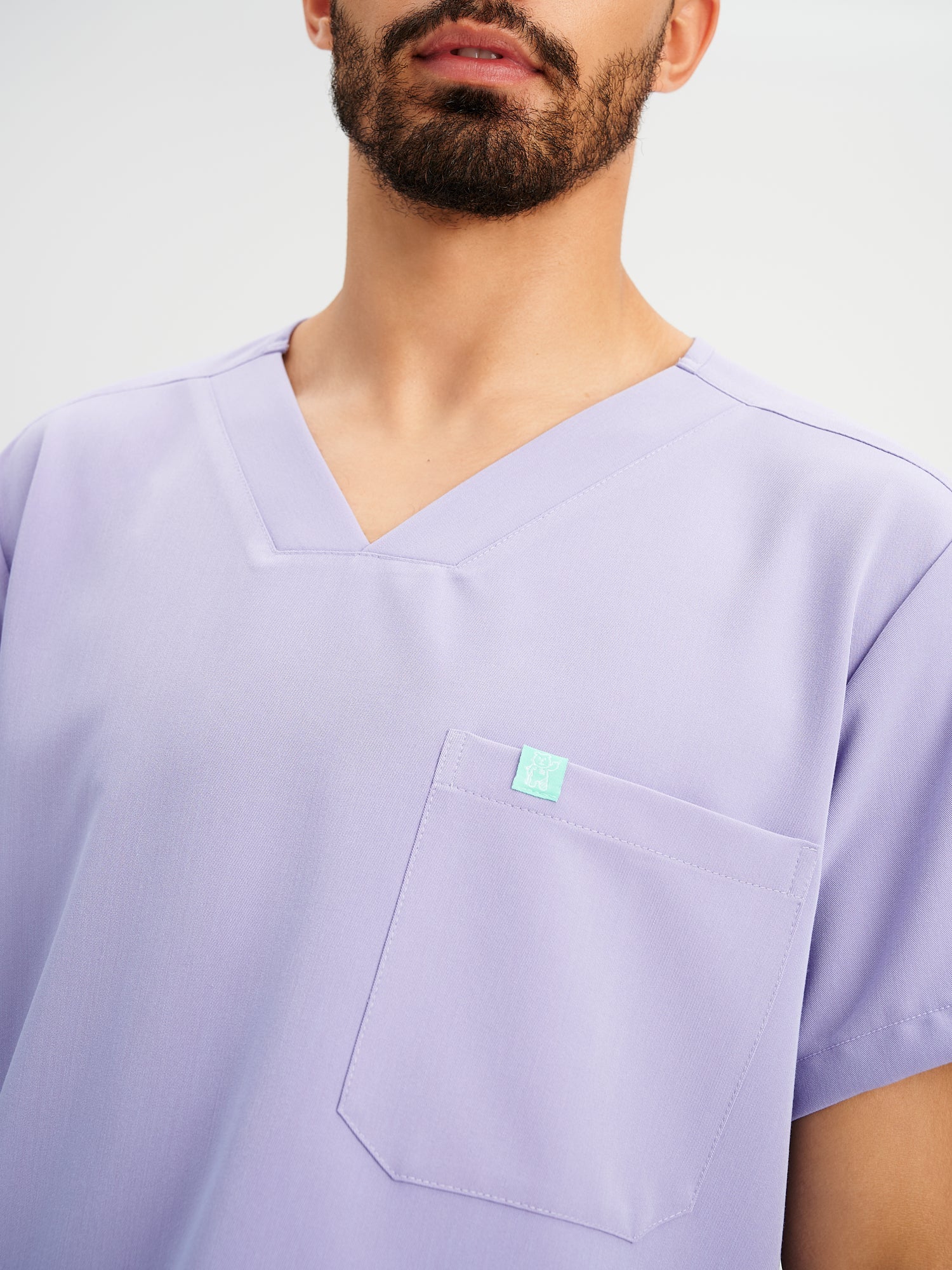 ZACK RE-GARDE™ - LAVENDER - Three Pockets Men's Scrub Top - Final Sale - Image 3