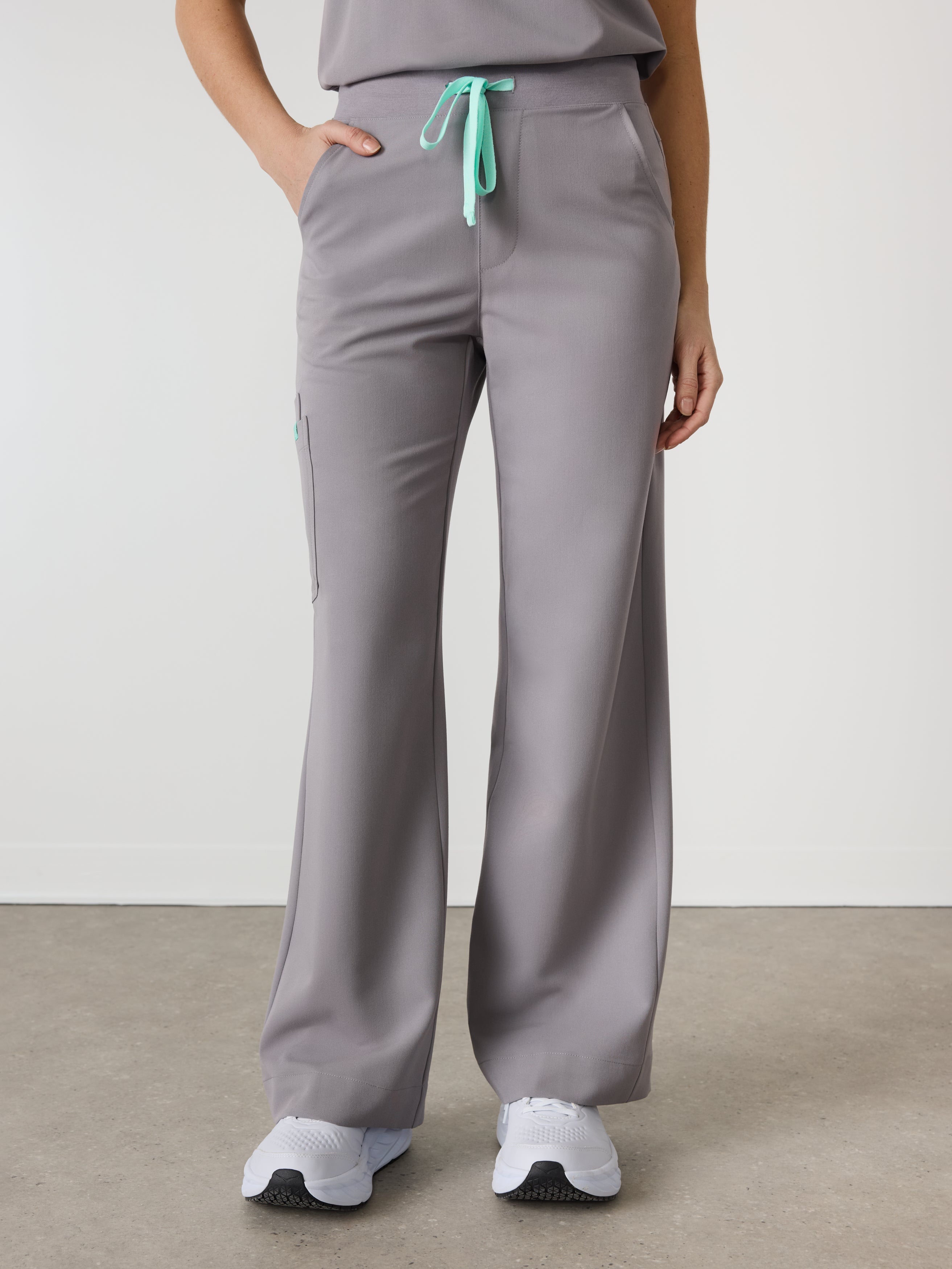 MILA RE-GARDE™ - ECLIPSE GREY - Wide Leg Scrub Pants - SILVADUR™ - Image 3