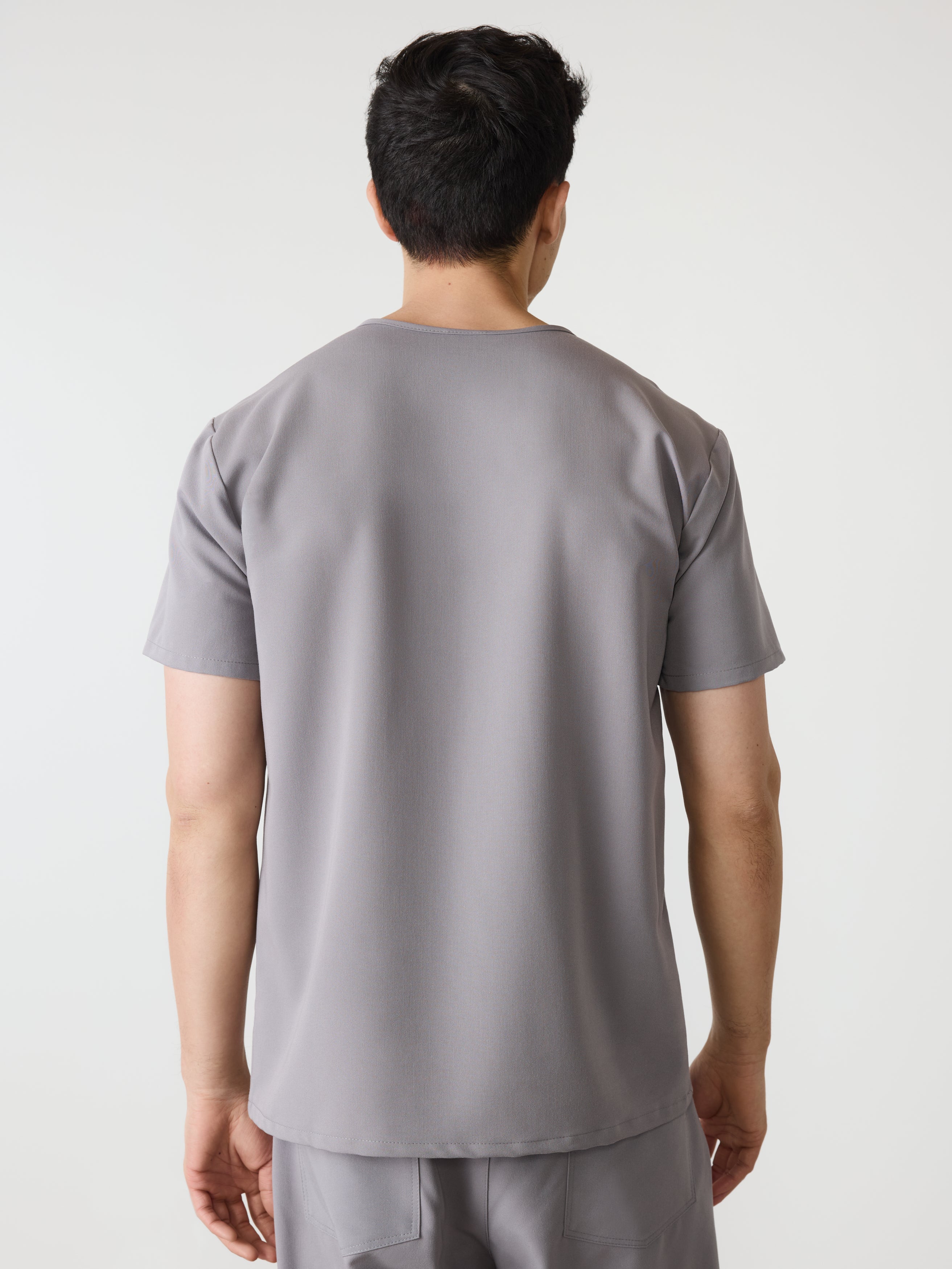 LOGAN RE-GARDE™ - ECLIPSE GREY - One Pocket Men's Scrub Top - SILVADUR™ - Image 3