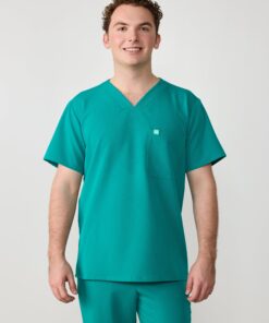 LOGAN RE-GARDE™ - ARCTIC MINT - One Pocket Men's Scrub Top - SILVADUR™