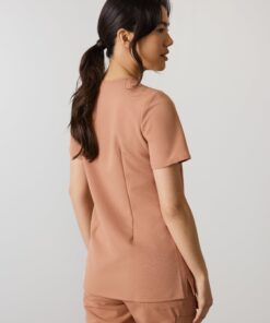 Alternative view of GABRIELLE RE-GARDE™ - MOCHA - One Pocket Scrub Top - SILVADUR™
