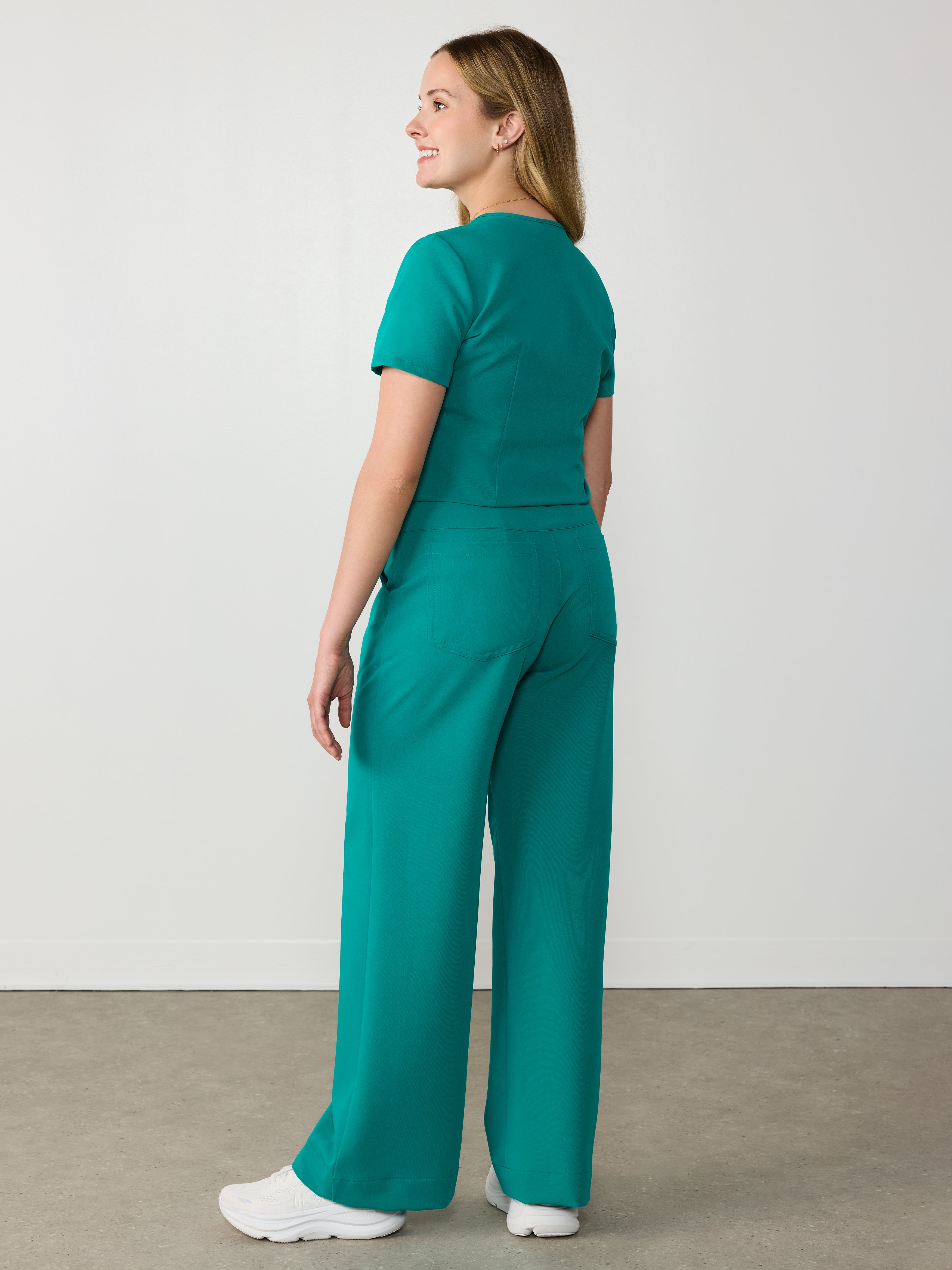 MILA RE-GARDE™ - ARCTIC MINT - Wide Leg Scrub Pants - SILVADUR™ - Image 4