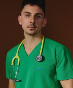 Alternative view of LOGAN RE-GARDE™ - G-M x PONY GREEN - One Pocket Men's Scrub Top - SILVADUR™