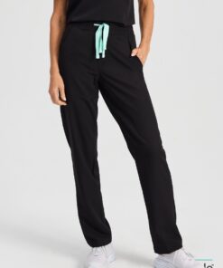 JULIETA RE-GARDE™ - BLACK - Straight Cut Scrub Pants - SILVADUR™