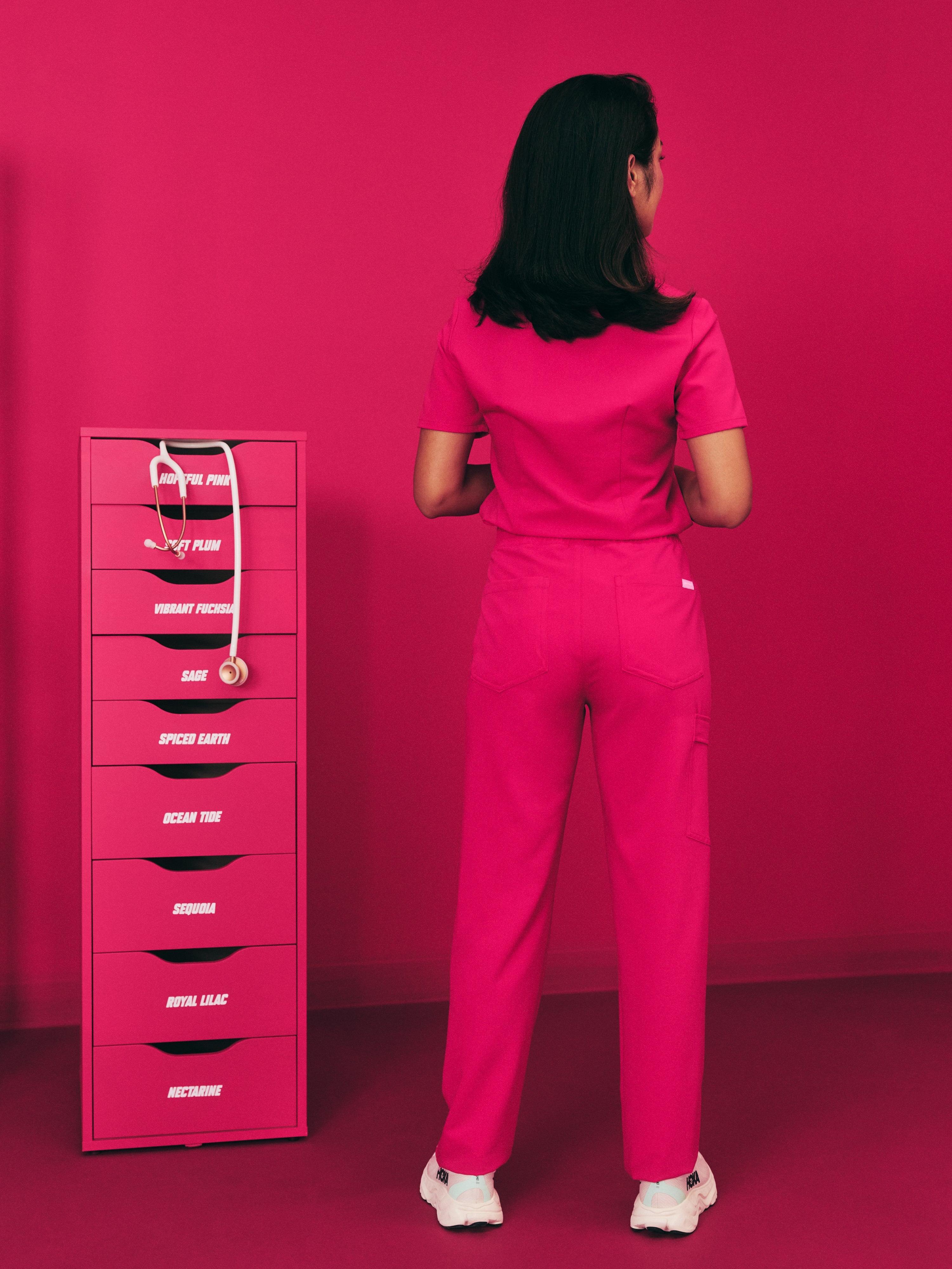 JULIETA RE-GARDE™ - VIBRANT FUCHSIA - Straight Cut Scrub Pants - SILVADUR™ - Image 4