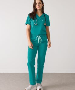 JULIETA RE-GARDE™ - ARCTIC MINT - Straight Cut Scrub Pants - SILVADUR™