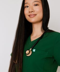 Alternative view of GABRIELLE RE-GARDE™ - EDEN GREEN - One Pocket Scrub Top - SILVADUR™ - Final Sale