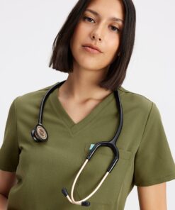 Alternative view of GABRIELLE RE-GARDE™ - OLIVE - One Pocket Scrub Top - Final Sale