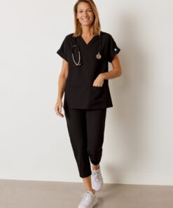 EVA RE-GARDE™ - BLACK - 7/8 Scrub Pants - SILVADUR™
