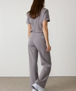 Alternative view of MILA RE-GARDE™ - ECLIPSE GREY - Wide Leg Scrub Pants - SILVADUR™