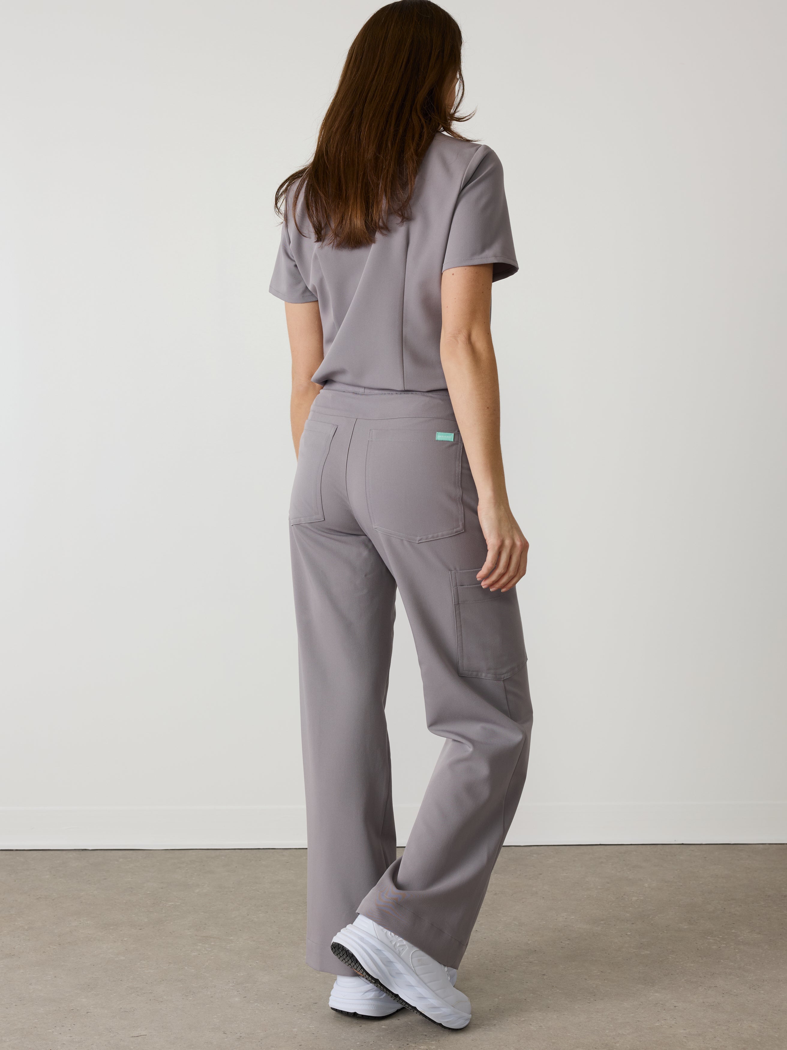 MILA RE-GARDE™ - ECLIPSE GREY - Wide Leg Scrub Pants - SILVADUR™ - Image 2