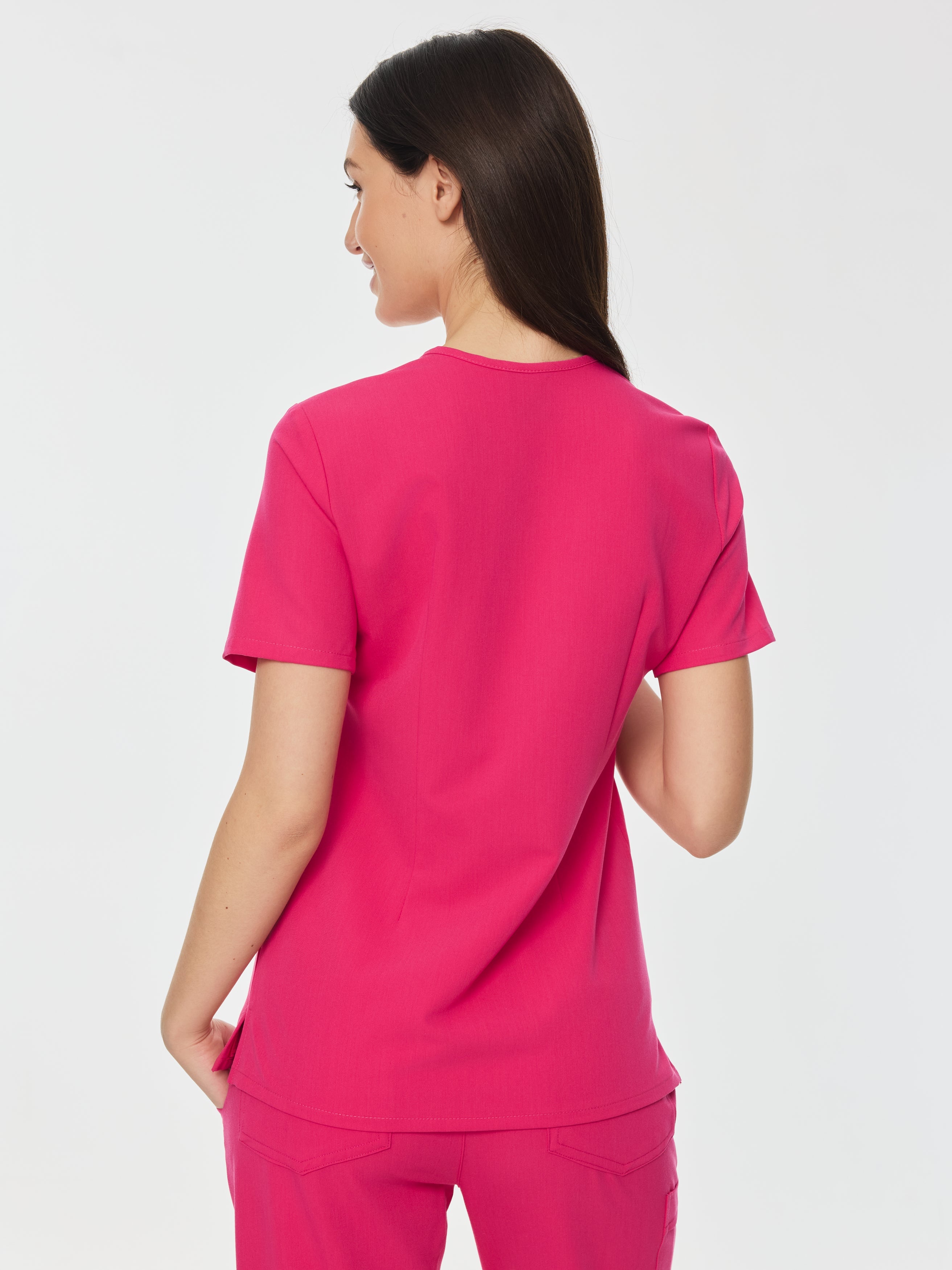 LIV RE-GARDE™ - PINK CRUSH - Three Pockets Scrub Top - SILVADUR™ - Image 2
