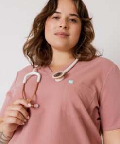 Alternative view of GABRIELLE RE-GARDE™ - BLUSH - One Pocket Scrub Top - SILVADUR™ - Final Sale