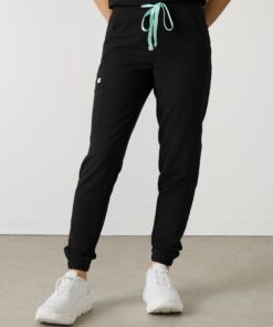 Alternative view of ROSIE RE-GARDE™ - BLACK - Jogger Scrub Pants - SILVADUR™