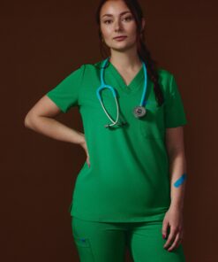 GABRIELLE RE-GARDE™ - G-M x PONY GREEN - One Pocket Scrub Top - SILVADUR™