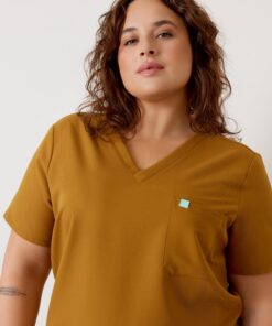 Alternative view of GABRIELLE RE-GARDE™ - BRONZE - One Pocket Scrub Top - SILVADUR™ - Final Sale