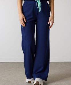 Alternative view of MILA RE-GARDE™ - MODERN NAVY - Wide Leg Scrub Pants - SILVADUR™