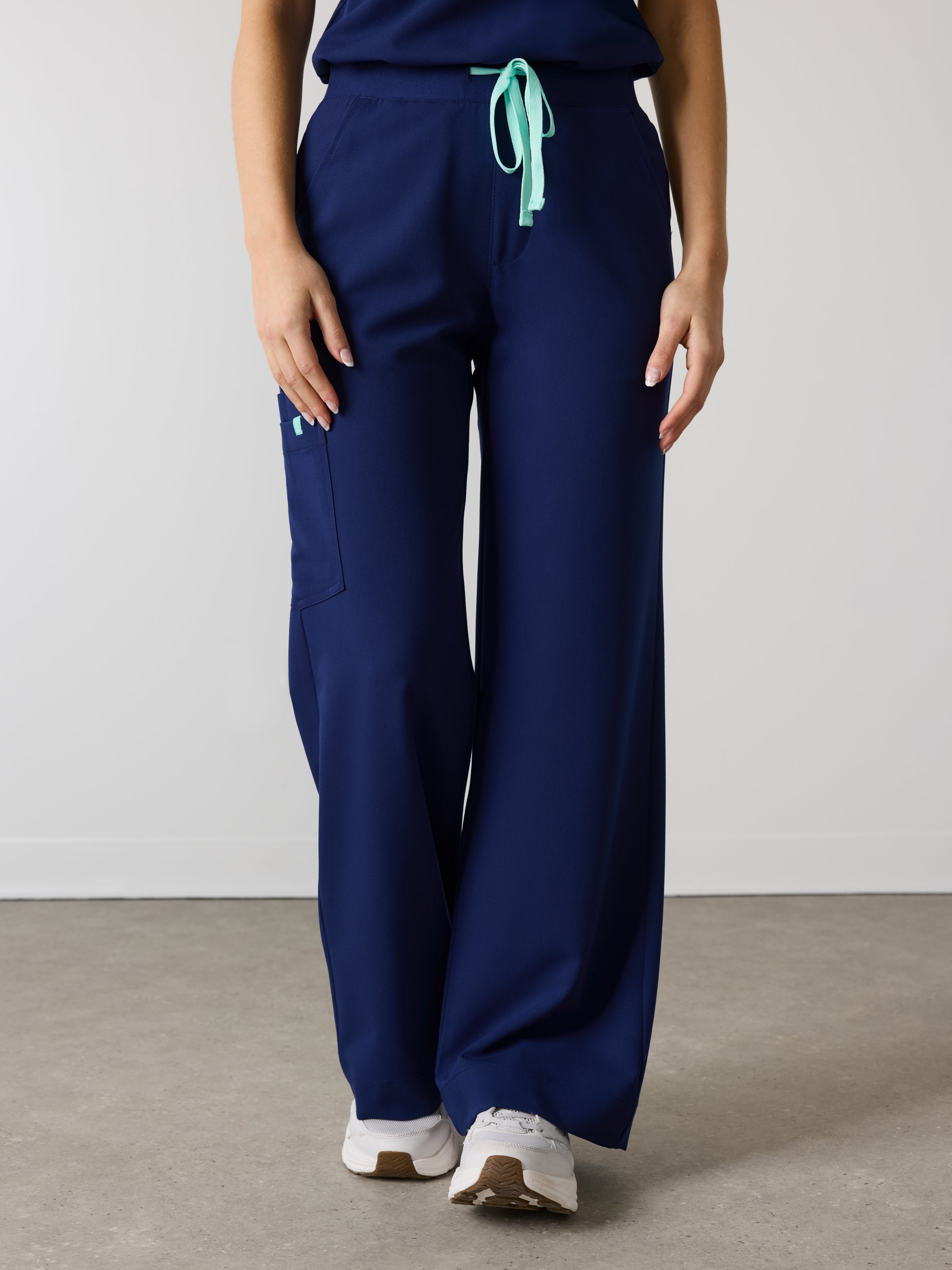 MILA RE-GARDE™ - MODERN NAVY - Wide Leg Scrub Pants - SILVADUR™ - Image 2