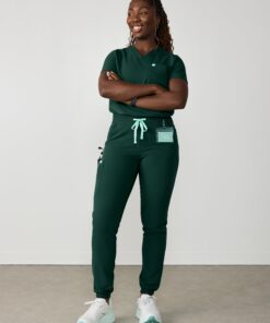 ROSIE RE-GARDE™ - FOREST GREEN - Jogger Scrub Pants - SILVADUR™