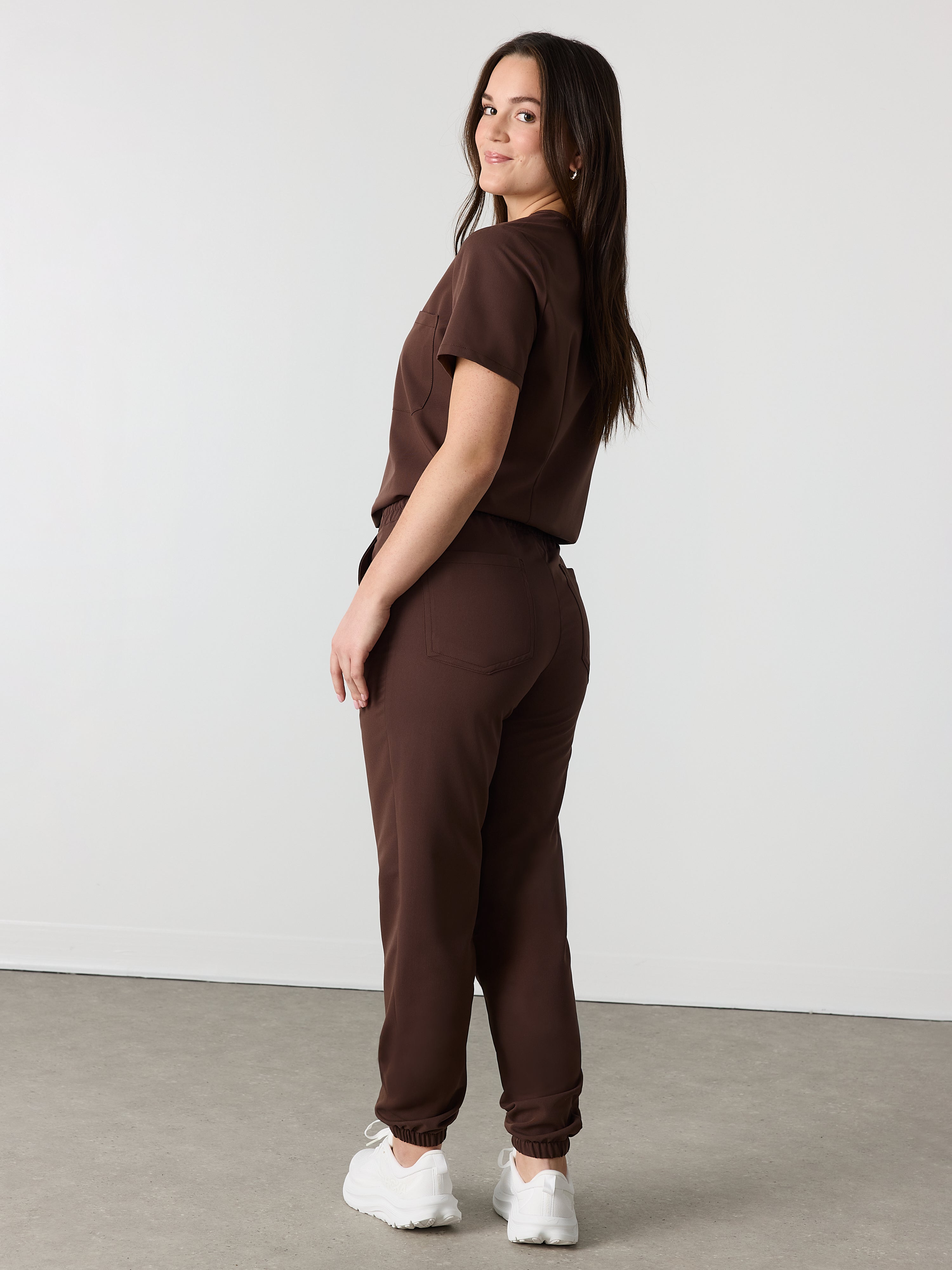 ROSIE RE-GARDE™ - CHOCOLATE - Jogger Scrub Pants - SILVADUR™ - Image 4