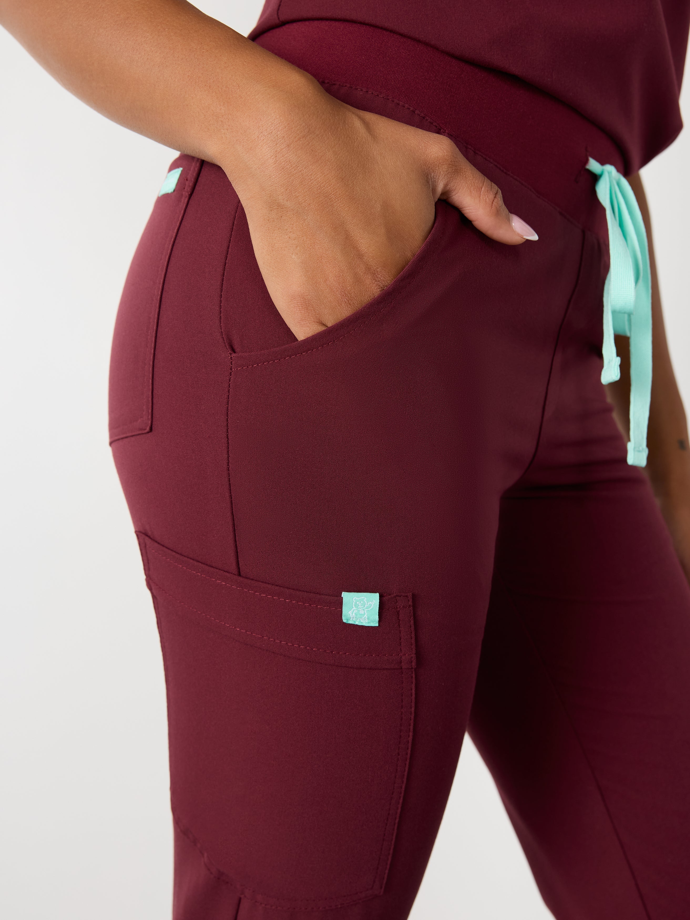 DEMI RE-GARDE™ - BURGUNDY - Jogger Scrub Pants - SILVADUR™ - Image 2