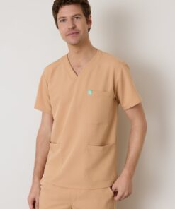 ZACK RE-GARDE™ - SPICED EARTH - Three Pockets Men's Scrub Top - SILVADUR™ - Final Sale