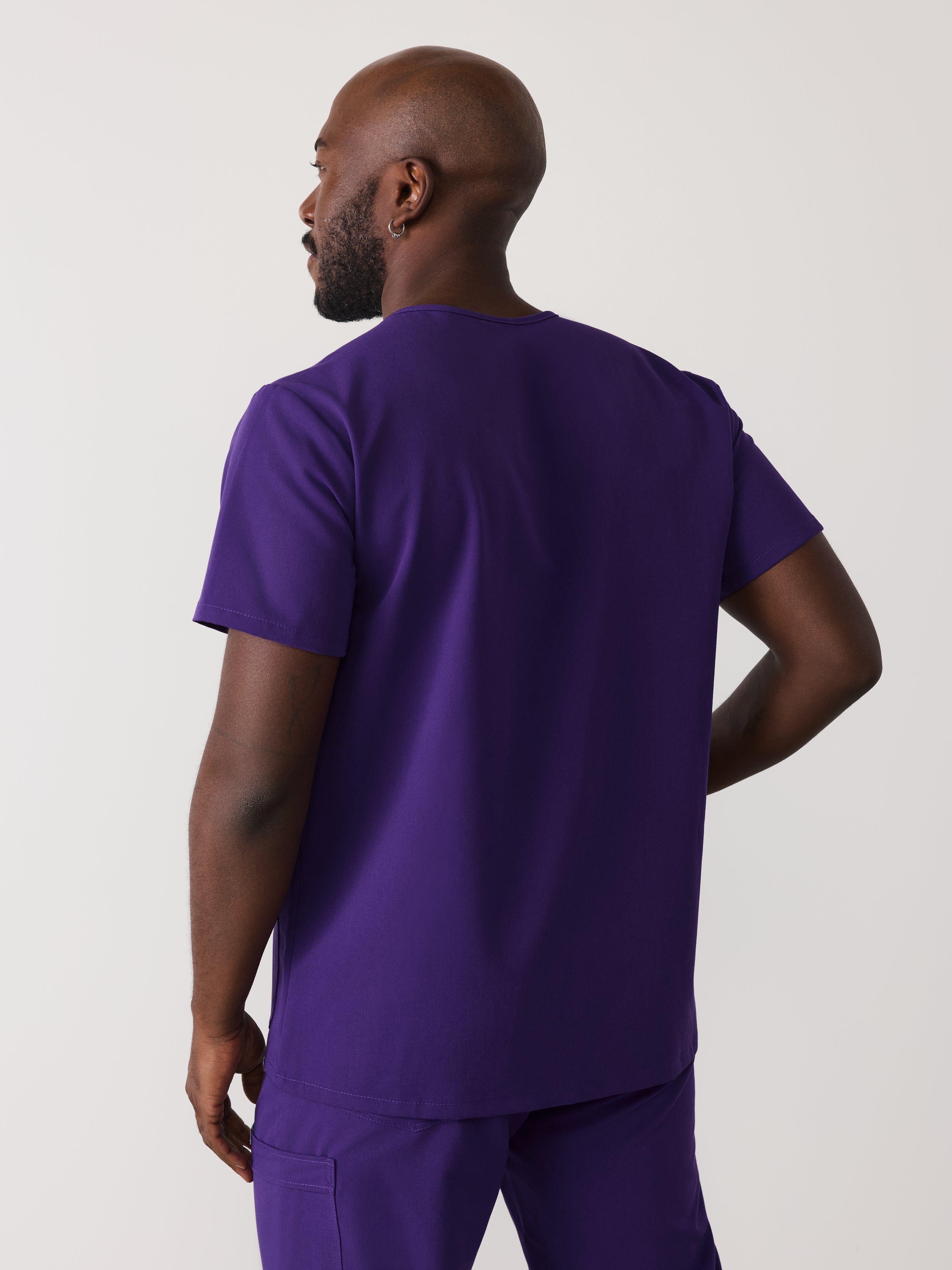ZACK RE-GARDE™ - MIDNIGHT VELVET - Three Pockets Men's Scrub Top - SILVADUR™ - Final Sale - Image 3