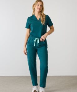 JULIETA RE-GARDE™ - TEAL - Straight Cut Scrub Pants - SILVADUR™