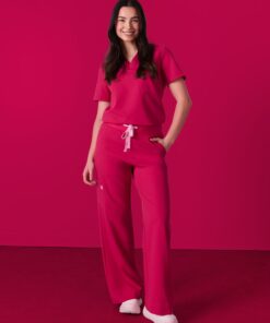 MILA RE-GARDE™ - VIBRANT FUCHSIA - Wide Leg Scrub Pants - SILVADUR™