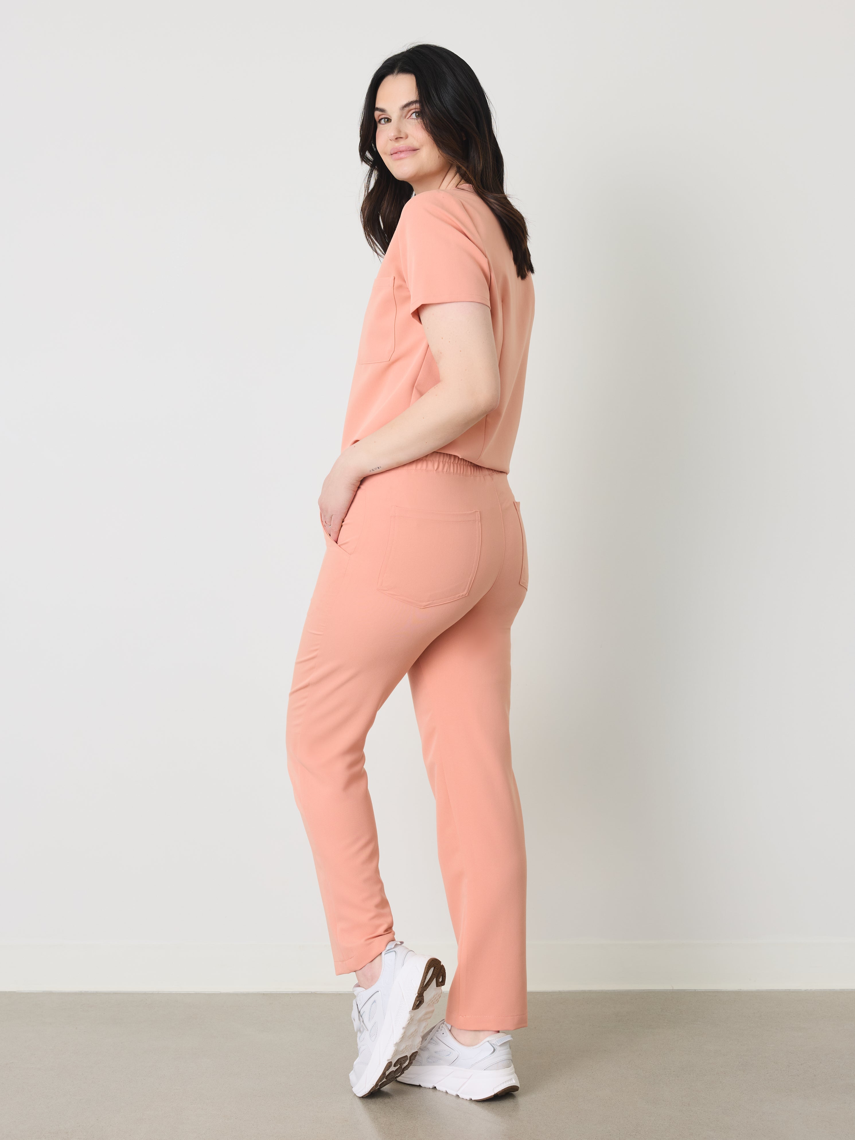 JULIETA RE-GARDE™ - PEACH - Straight Cut Scrub Pants - SILVADUR™ - Final Sale - Image 4