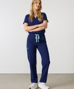JULIETA RE-GARDE™ - MODERN NAVY - Straight Cut Scrub Pants - SILVADUR™