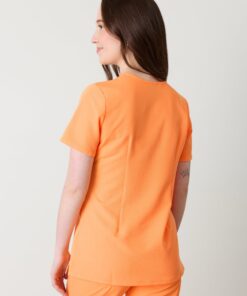 Alternative view of GABRIELLE RE-GARDE™ - NECTARINE - One Pocket Scrub Top - SILVADUR™ - Final Sale