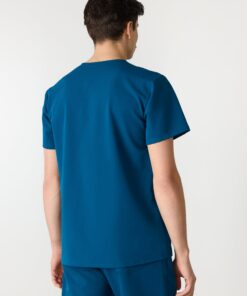 Alternative view of ZACK RE-GARDE™ - OPAL BLUE - Three Pockets Men's Scrub Top - SILVADUR™