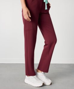 Alternative view of JULIETA RE-GARDE™ - BURGUNDY - Straight Cut Scrub Pants - SILVADUR™