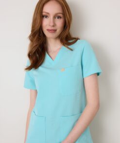 Alternative view of GABRIELLE RE-GARDE™ - OCEAN TIDE - One Pocket Scrub Top - SILVADUR™ - Final Sale