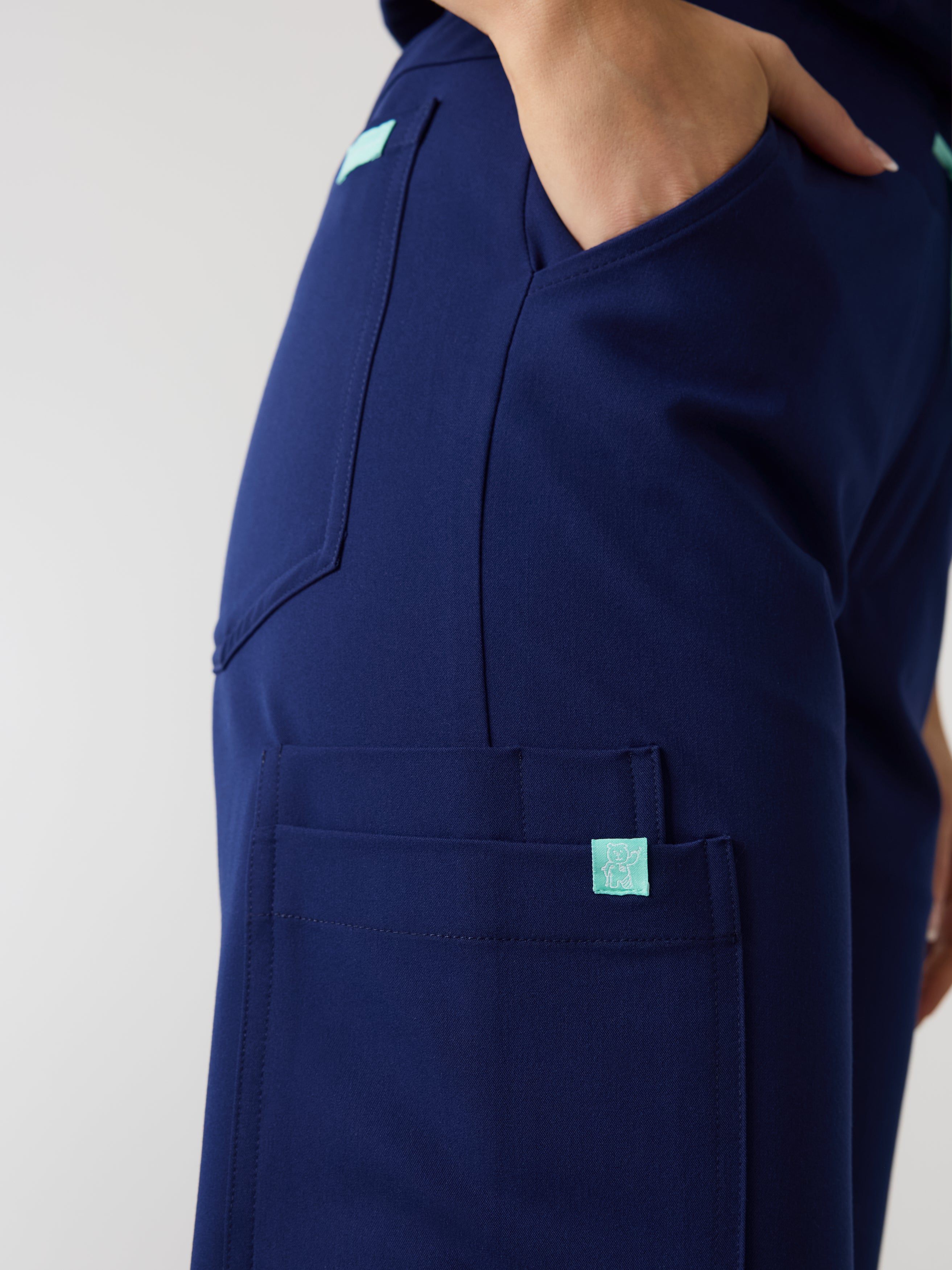 MILA RE-GARDE™ - MODERN NAVY - Wide Leg Scrub Pants - SILVADUR™ - Image 3