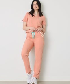 JULIETA RE-GARDE™ - PEACH - Straight Cut Scrub Pants - SILVADUR™ - Final Sale