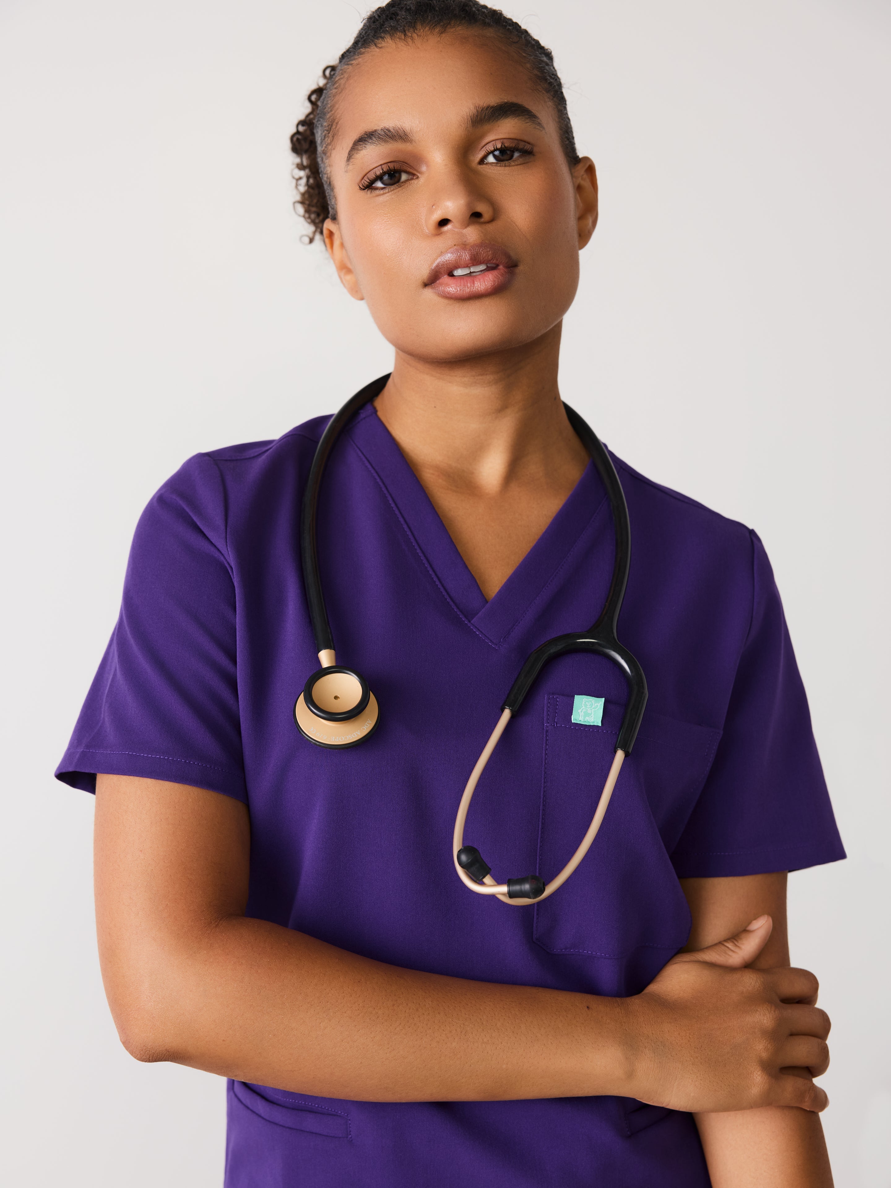 LIV RE-GARDE™ - MIDNIGHT VELVET - Three Pockets Scrub Top - SILVADUR™ - Final Sale - Image 2
