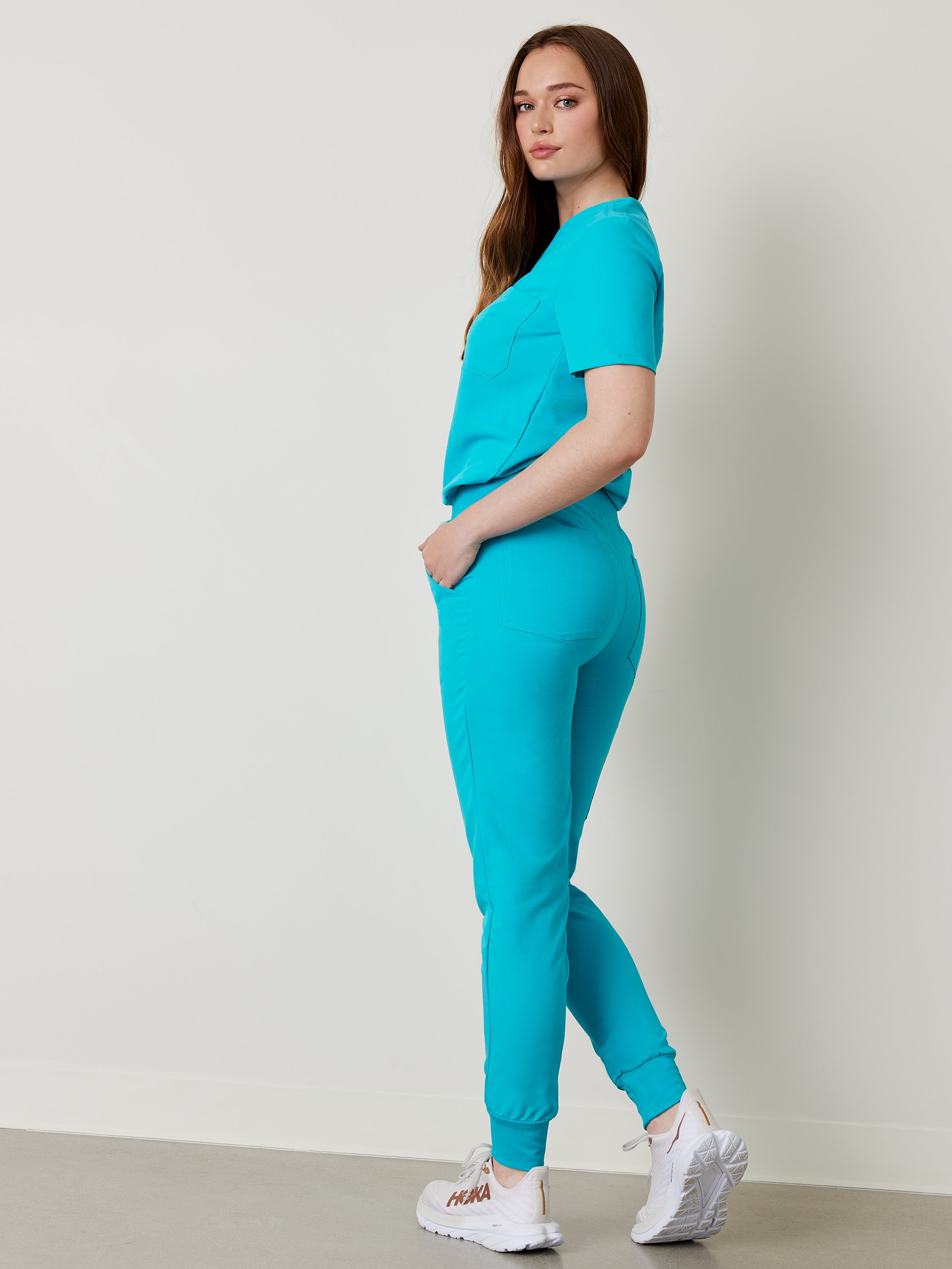 DEMI RE-GARDE™ - TURQUOISE - Jogger Scrub Pants - Final Sale - Image 2
