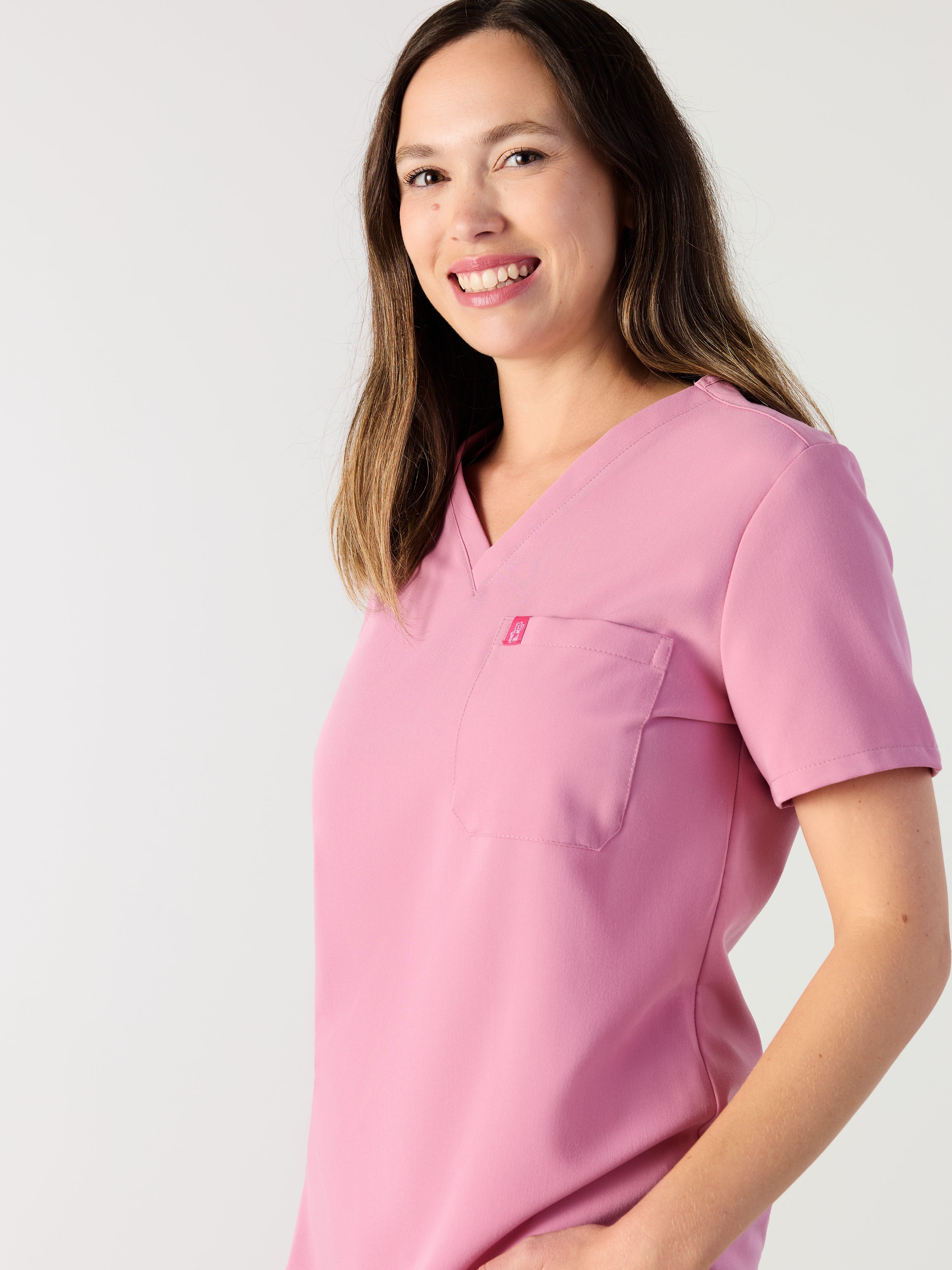 GABRIELLE RE-GARDE™ - HOPEFUL PINK - One Pocket Scrub Top - SILVADUR™ - Final Sale - Image 2