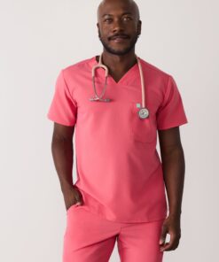 LOGAN RE-GARDE™ - WARM EMBER - One Pocket Men's Scrub Top - SILVADUR™ - Final Sale