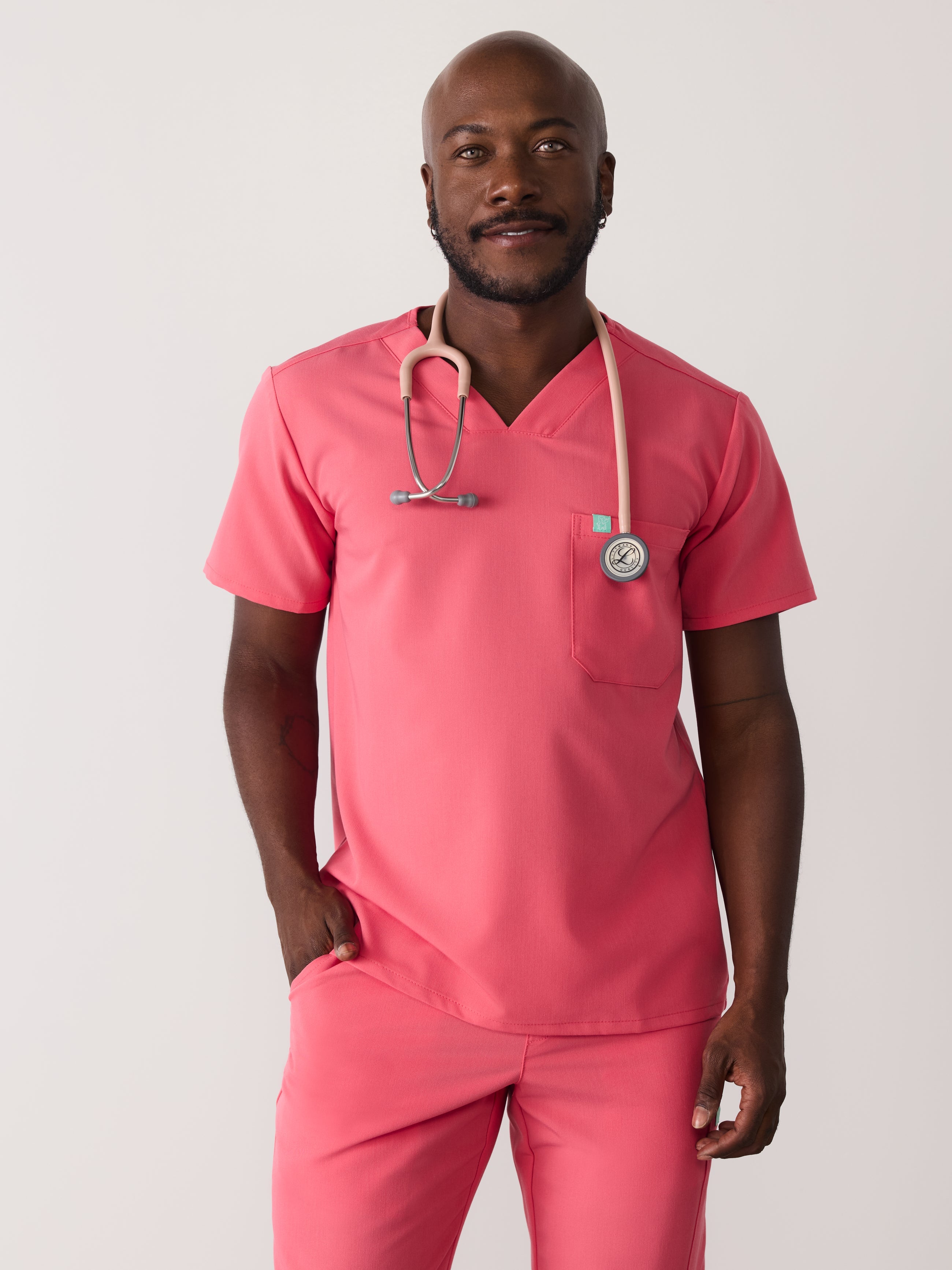LOGAN RE-GARDE™ - WARM EMBER - One Pocket Men's Scrub Top - SILVADUR™ - Final Sale