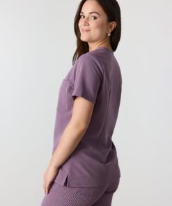 Alternative view of GABRIELLE RE-GARDE™ - DUSTY PURPLE - One Pocket Scrub Top - SILVADUR™