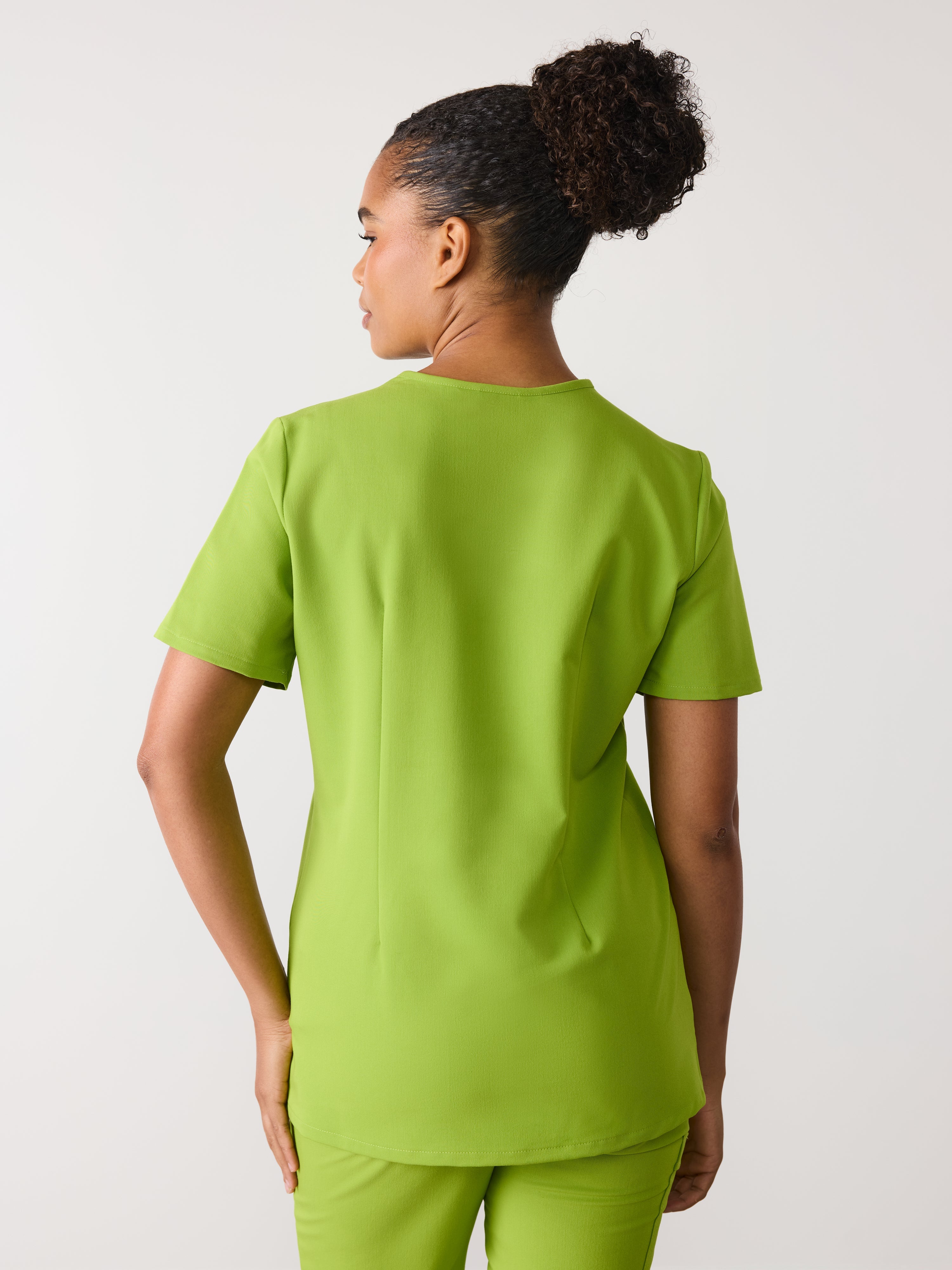GABRIELLE RE-GARDE™ - GRUMPY GREEN - One Pocket Scrub Top - SILVADUR™ - Final Sale - Image 3